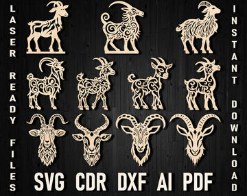 Goat christmas svg files
