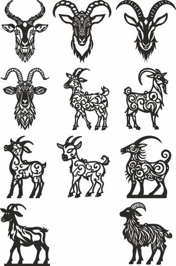 Goat christmas vector files
