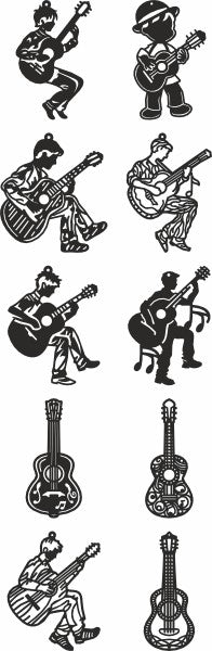 Guitar lover christmas cut files