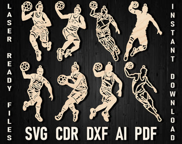 Handball Christmas laser cut svg ornaments