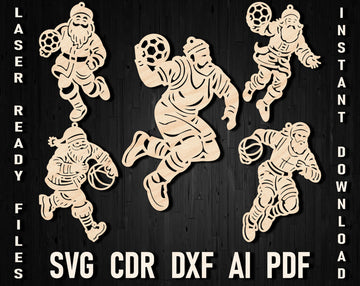 Handball Santa Claus laser cut files