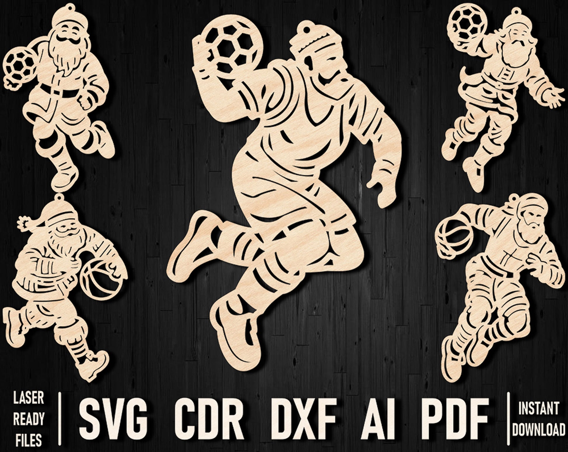 Handball laser cut christmas ornament