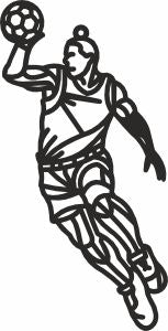 Handball player laser cut dxf