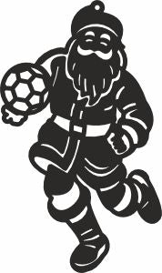 Handball player santa dxf ornament