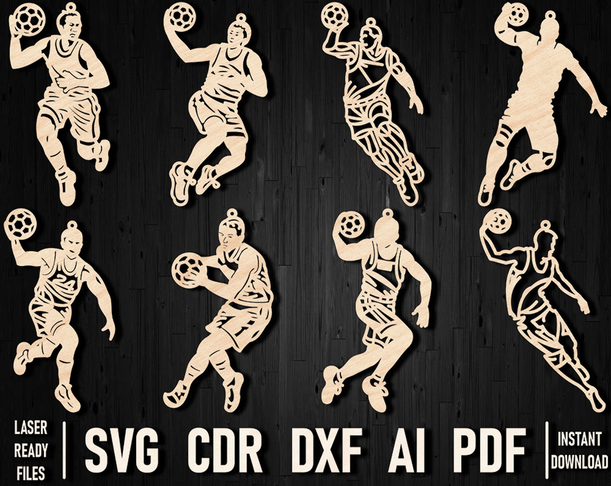 Handball vector wooden cutout files