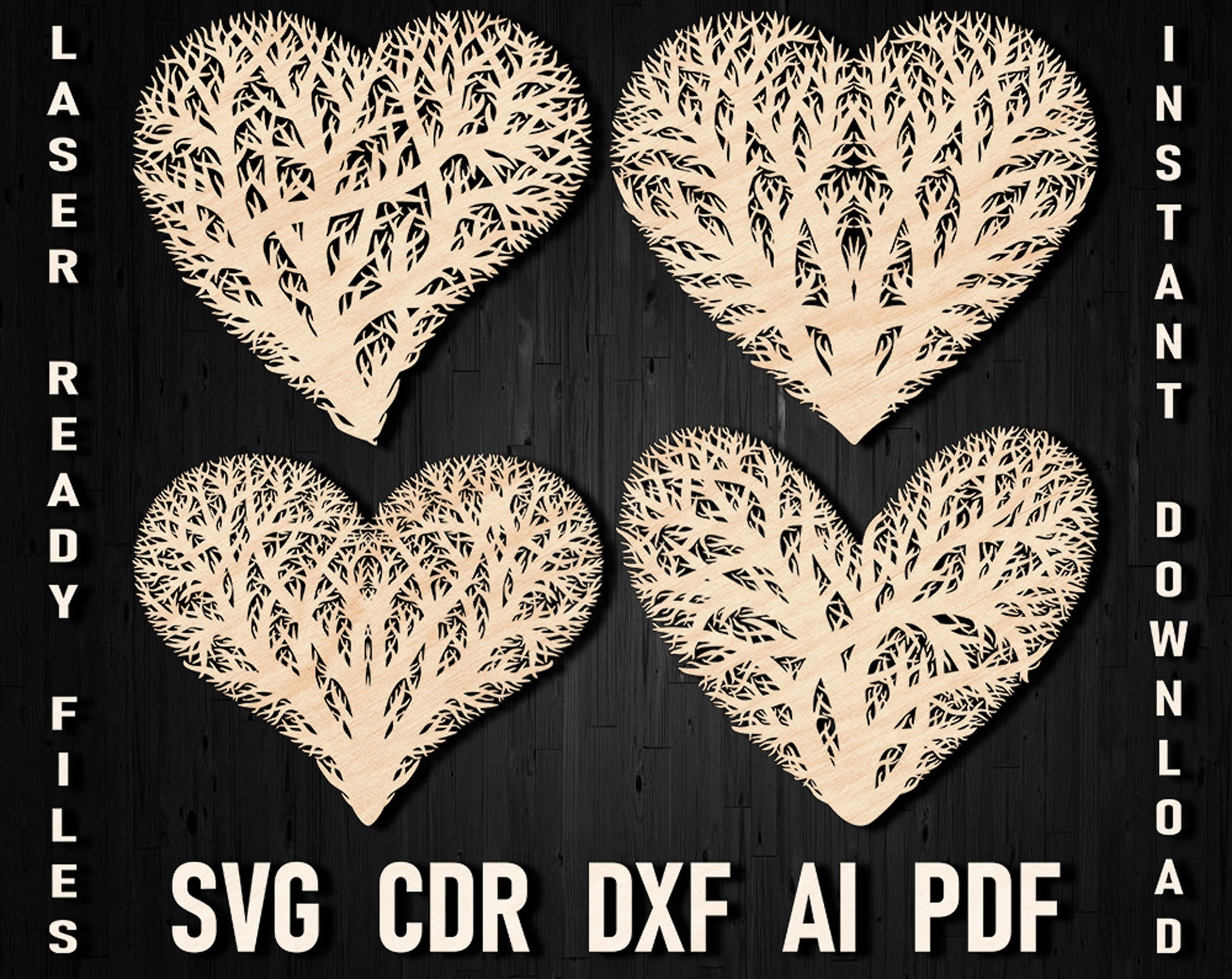 Heart tree wall laser cut decor