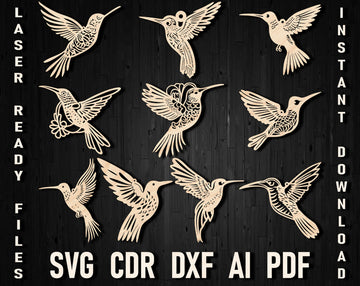 Hummingbird christmas laser cut files