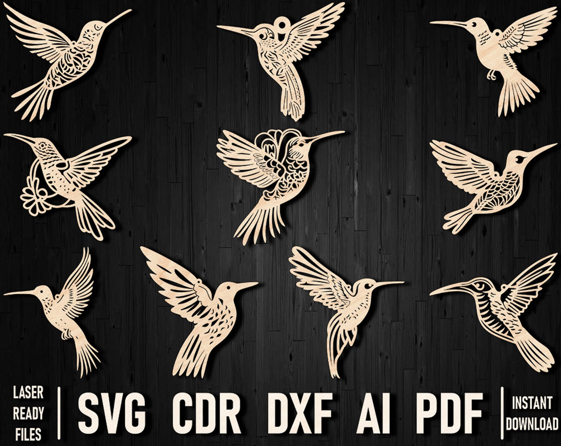 Hummingbird laser svg christmas toys
