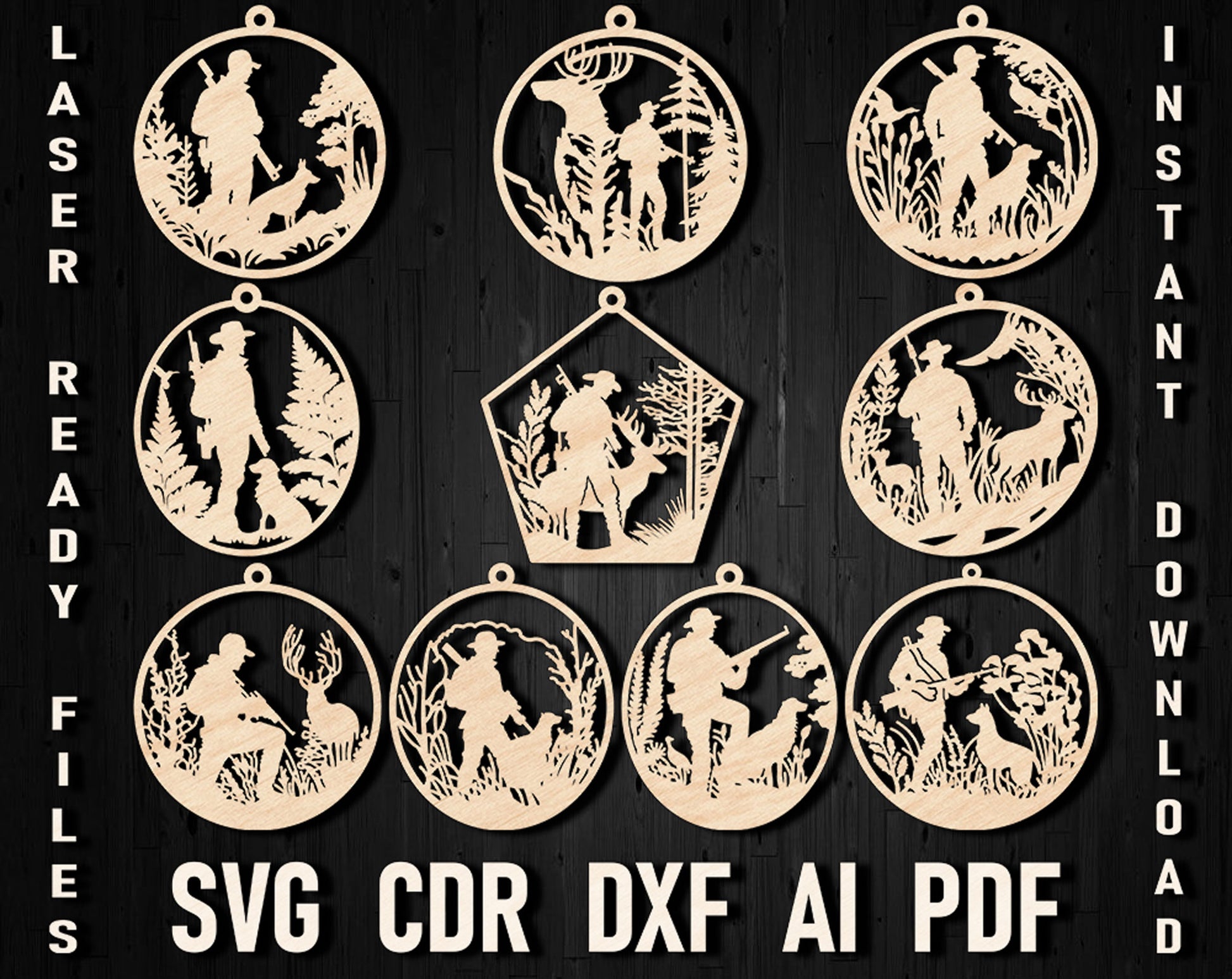 Hunting lover christmas ornament files