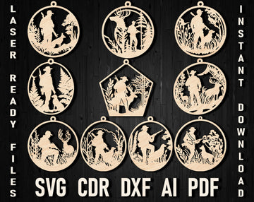 Hunting lover christmas ornament files