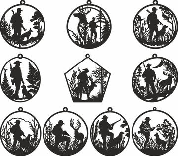 Hunting scene laser cut design bundle