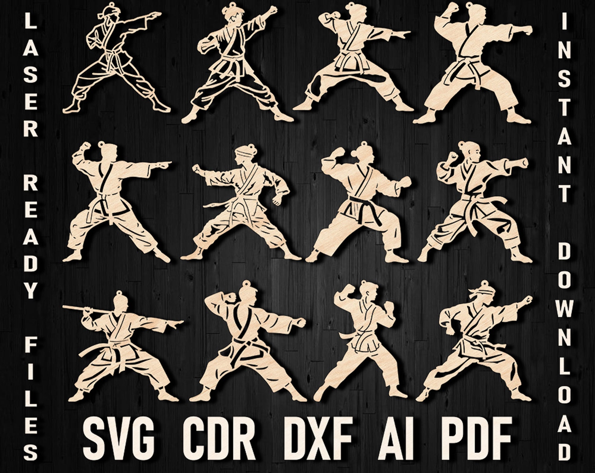 Karate Christmas laser cut svg