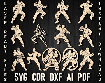 Karate christmas laser cut ornament bundle