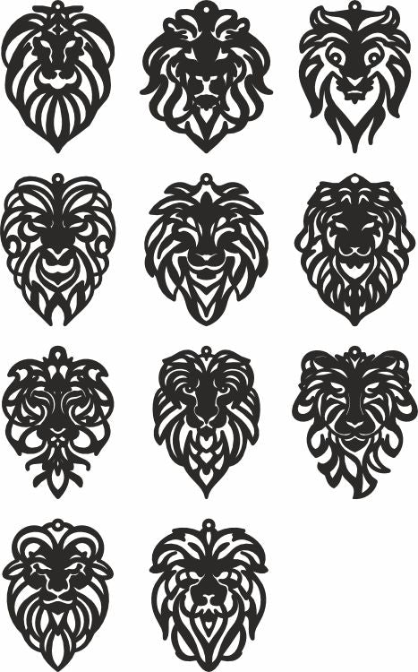 Lion vector laser cut earrings files