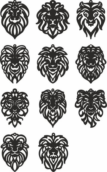 Lion vector laser cut earrings files