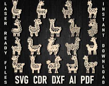Llama christma laser cut ornaments