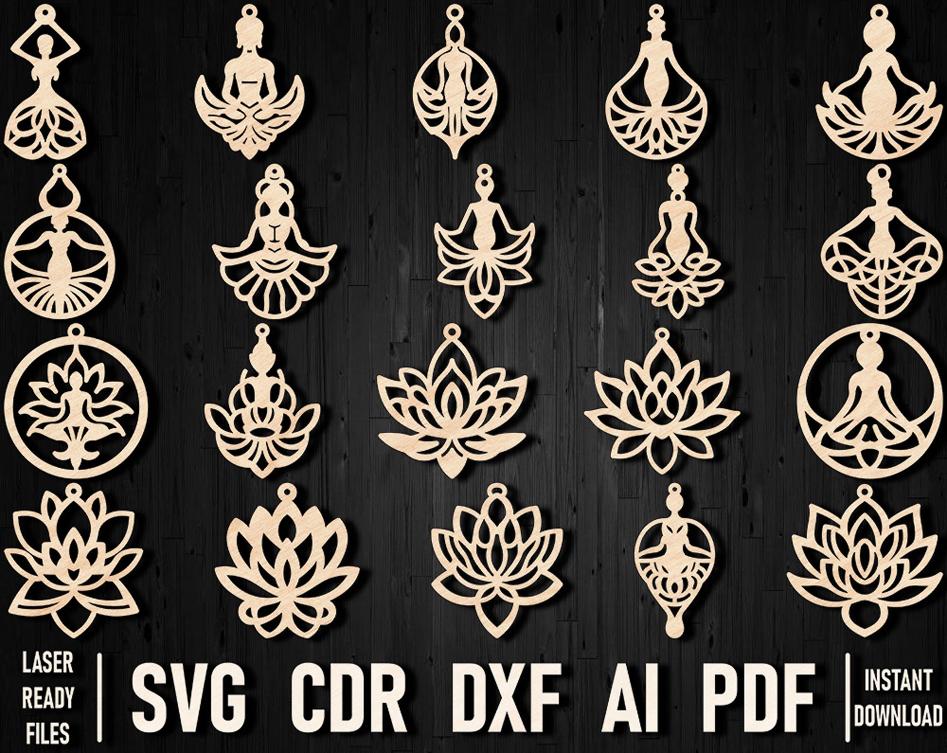 Lotus laser cut template