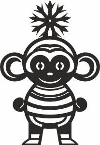Monkey christmas laser cut vector files