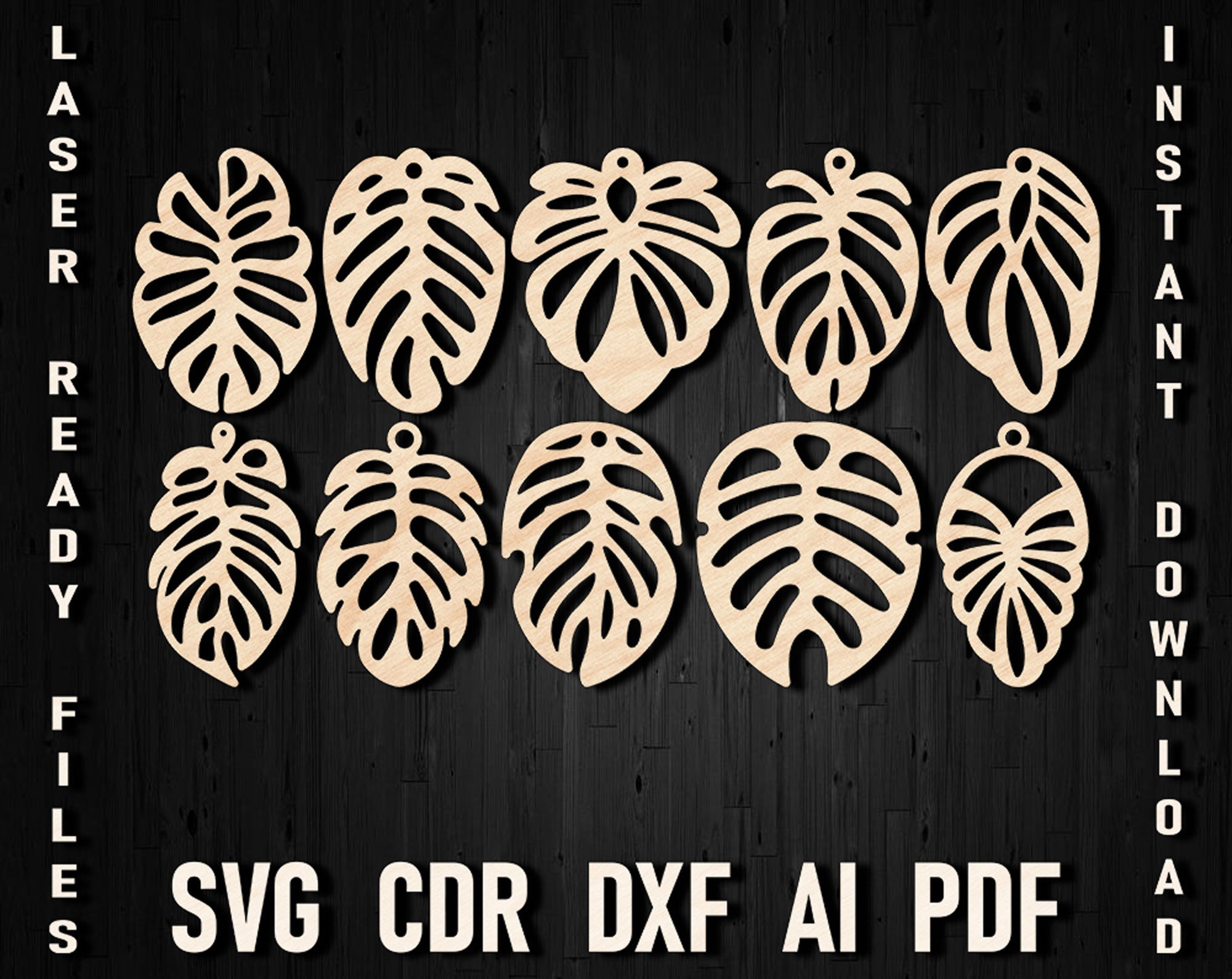 cricut monstera leaf Monstera Earrings SVG Bundle