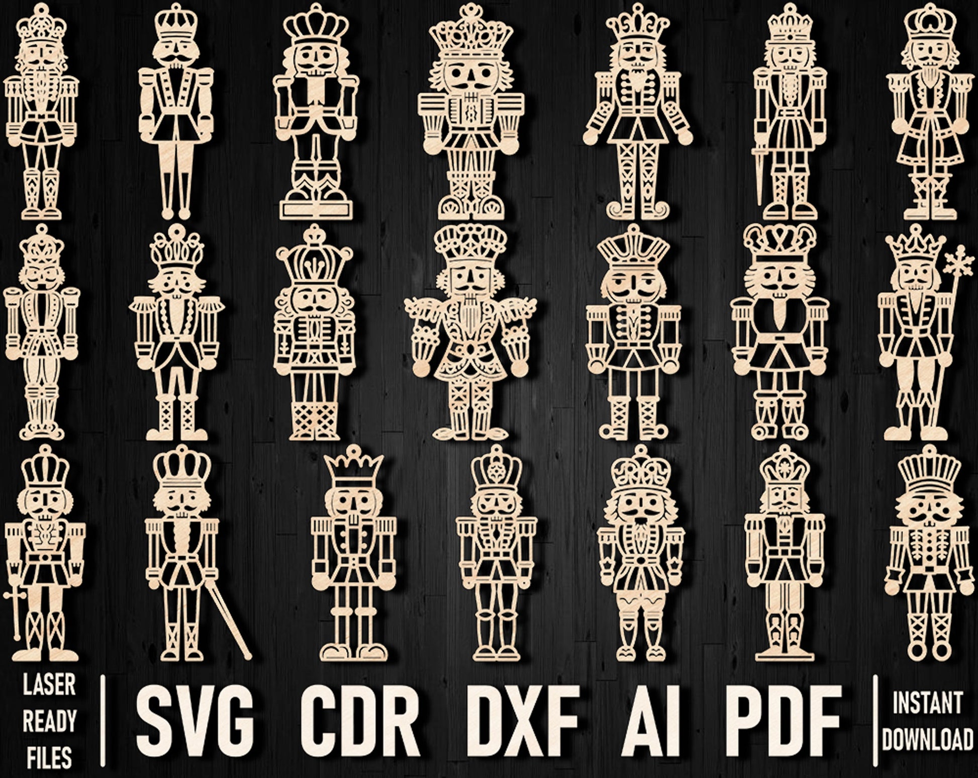 Nutcracker glowforge dxf ornament