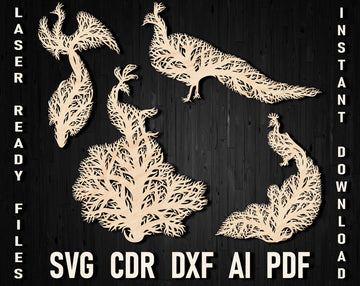 Peacock laser wall decor idea