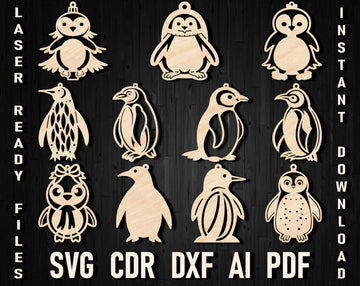 Penguine christmas laser cut bundle
