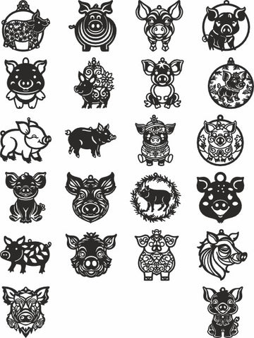 Pig laser cut vector files