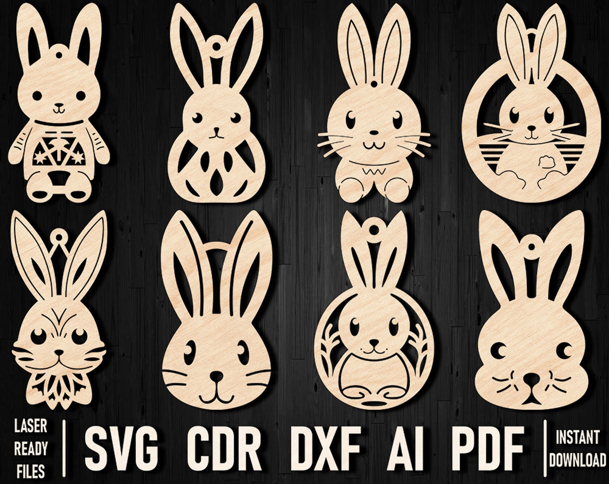 Rabbit laser cut christmas toy