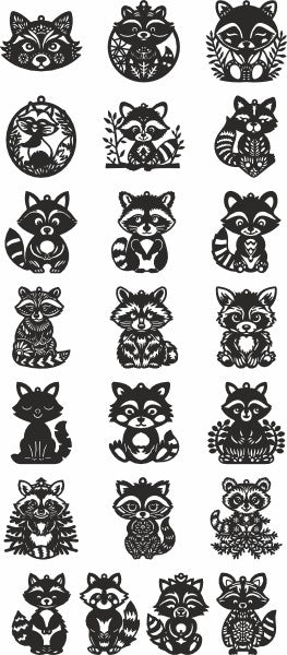 Raccoon vector dxf bundle
