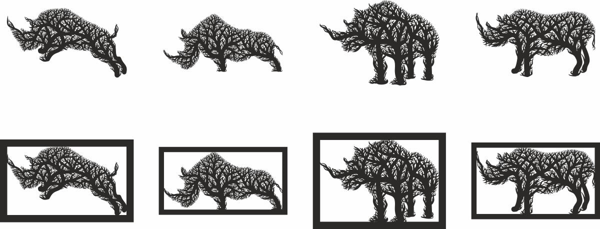 Rhino tree style wall decor