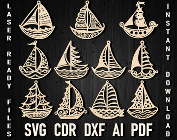 Sailboat christmas svg ornaments
