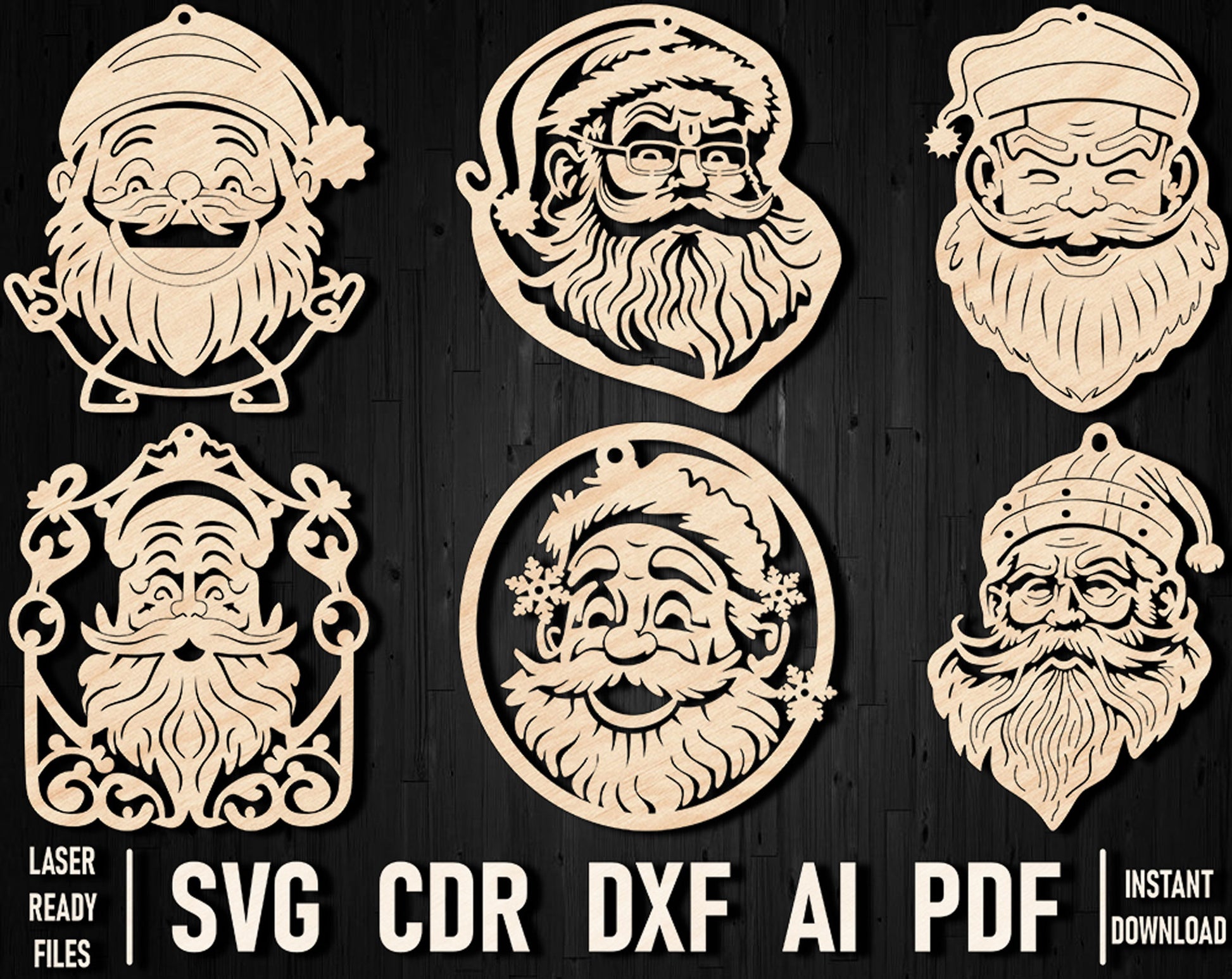 Santa claus face christmas bundle