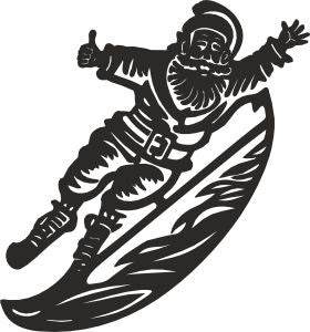 Santa claus snowboard chrishmas laser cut ornaments