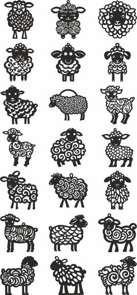 Sheep vector glowforge svg bundle