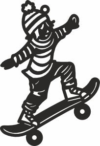 Skateboarding christmas toy svg