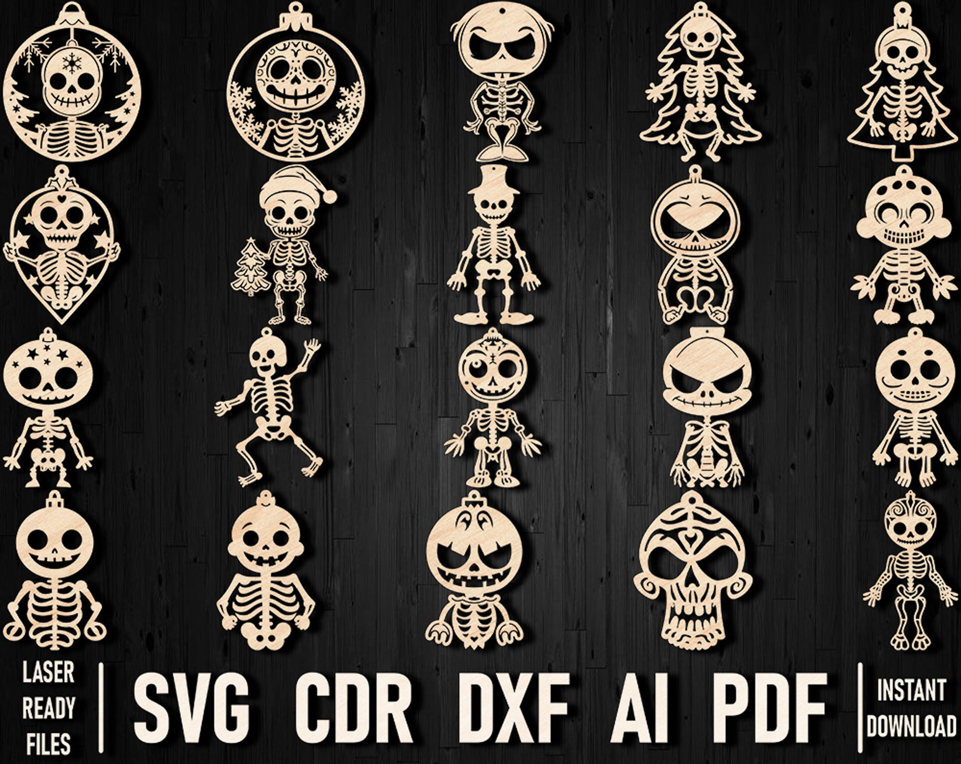 Skeleton vector laser design set
