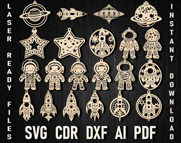 Space laser cut ornament files