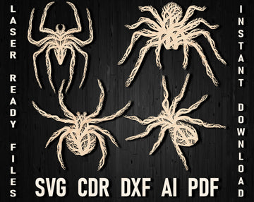 Spider wall art decor panel dxf