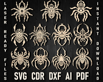 Spiders laser cut christmas toy