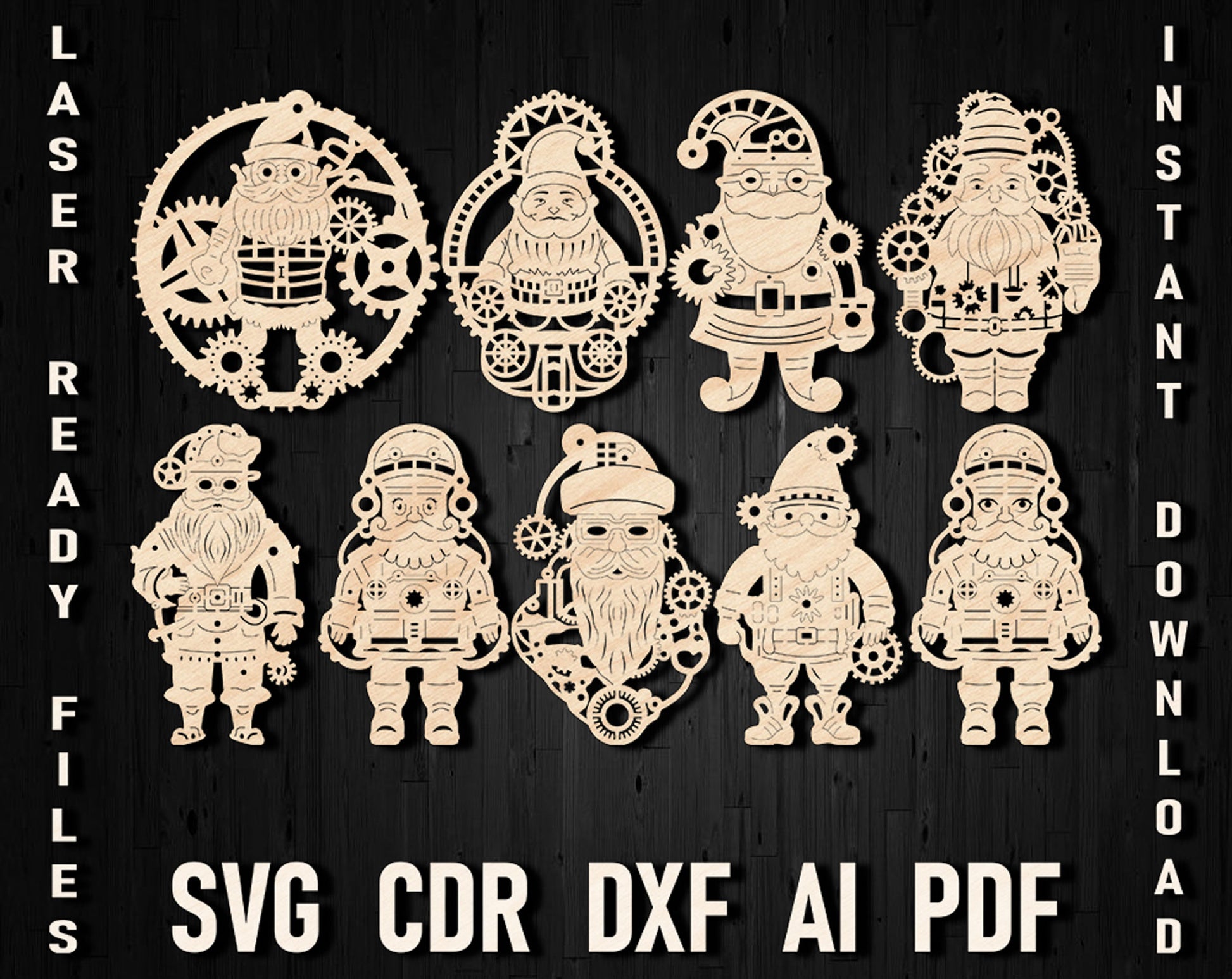 Steampunk Santa Claus christmas svg