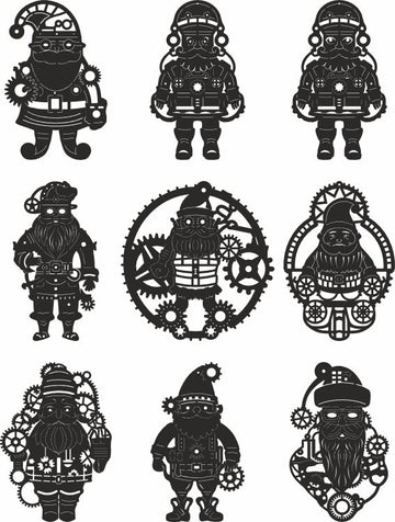 Steampunk Santa claus laser cut svg