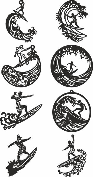 Surfing Glowforge ornament