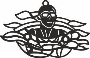 Swimming christmas design file