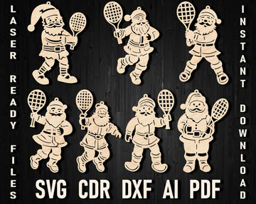 Tennis player christmas laser cut ornament