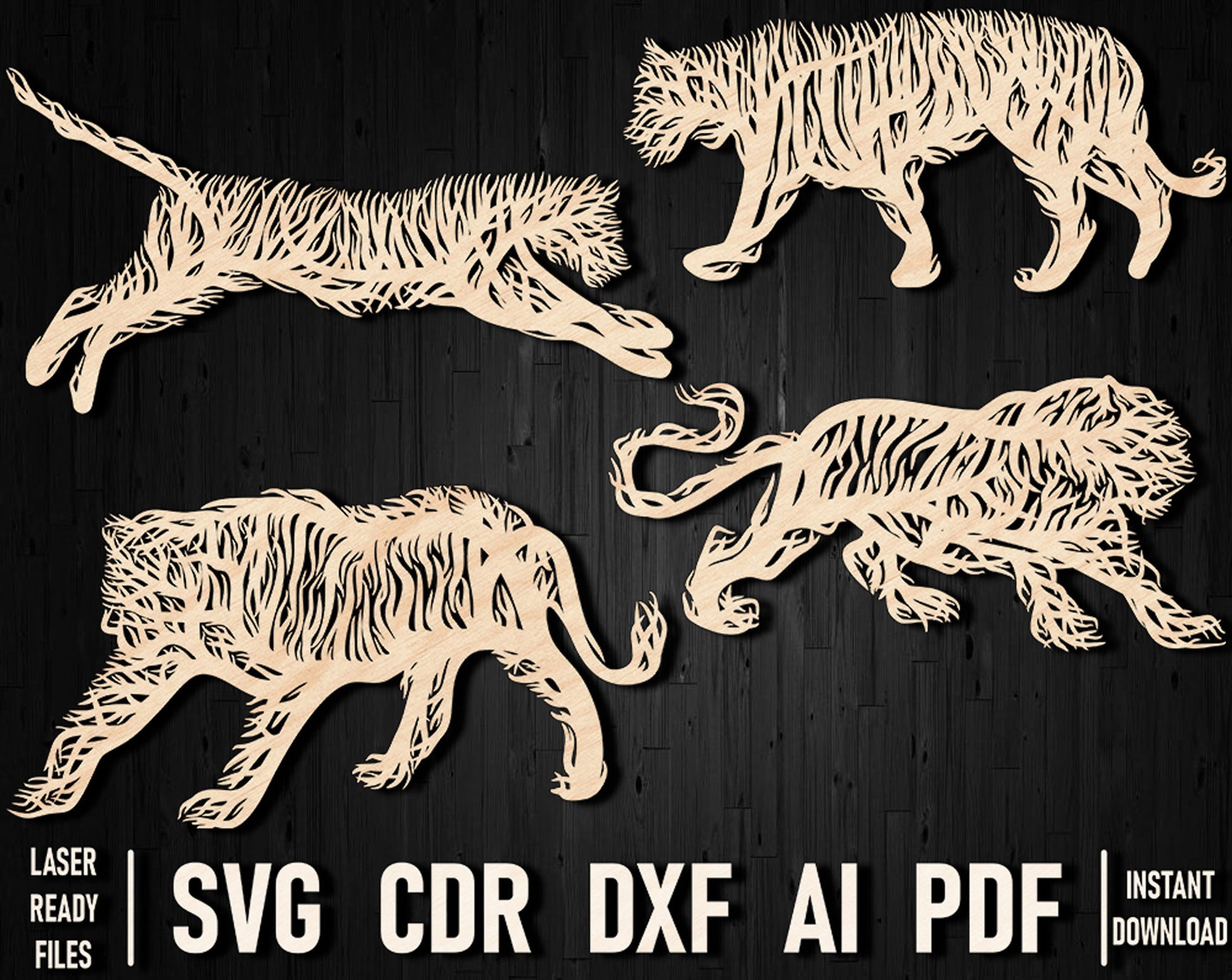 Tiger laser cut wall decor