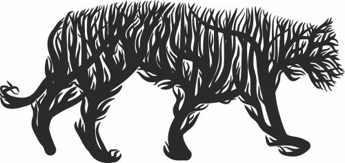Tiger tree wall decor laser cut dxf