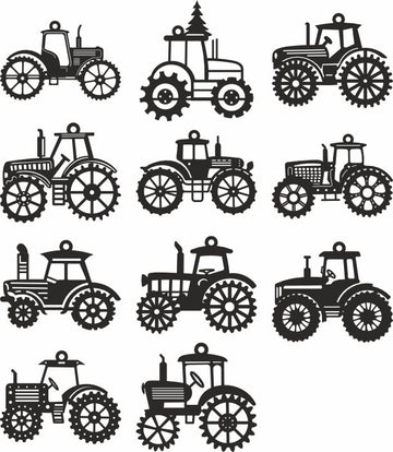 Tractor vector christmas toy