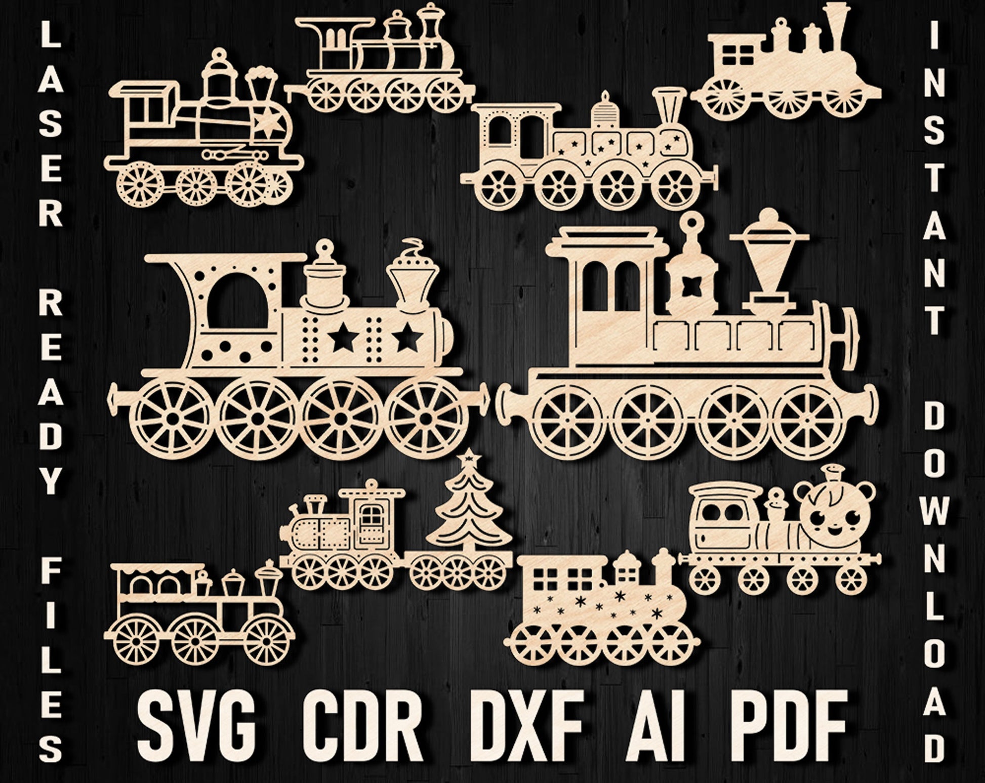 Train christmas svg ornament