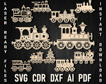 Train christmas svg ornament
