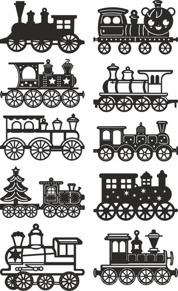 Train vector svg christmas ornament